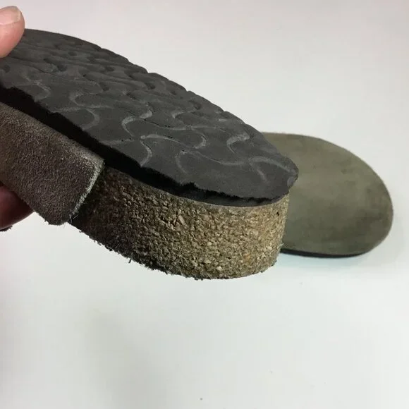 Birkenstock Boston Soft Footbed Clog Velvety Suede Leather Taupe Men's Size 11 - Picture 10 of 10